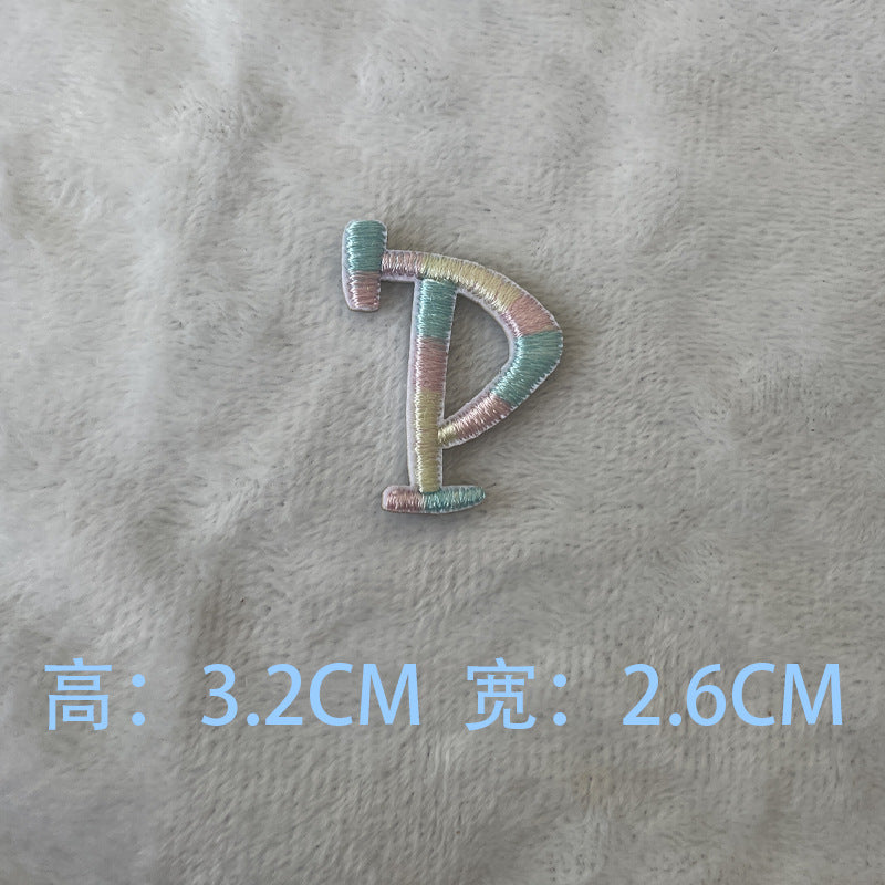 Wholesale Colorful 26 English letters embroidered patch